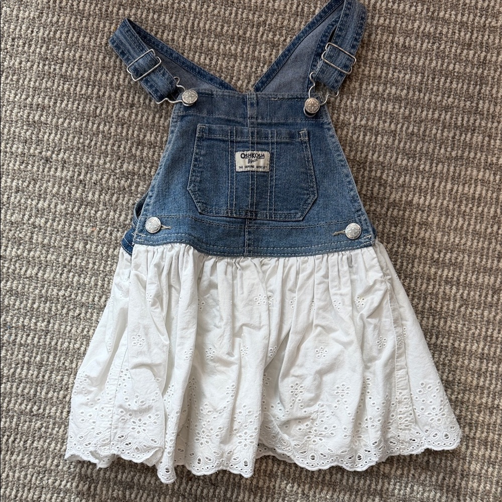 OshKosh B'gosh Denim and White Eyelet Skirtall